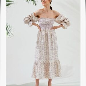 NOTHING FITS BUT Haru Floral Gauze Dress in Lilac
